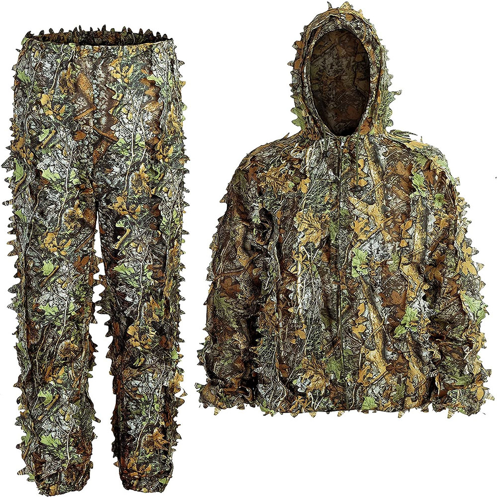 Ghillie Suit Woodland - ギリースーツ 男女兼用 キッズ 3Dリーフ柄 バイオニック迷彩 ハンティング服