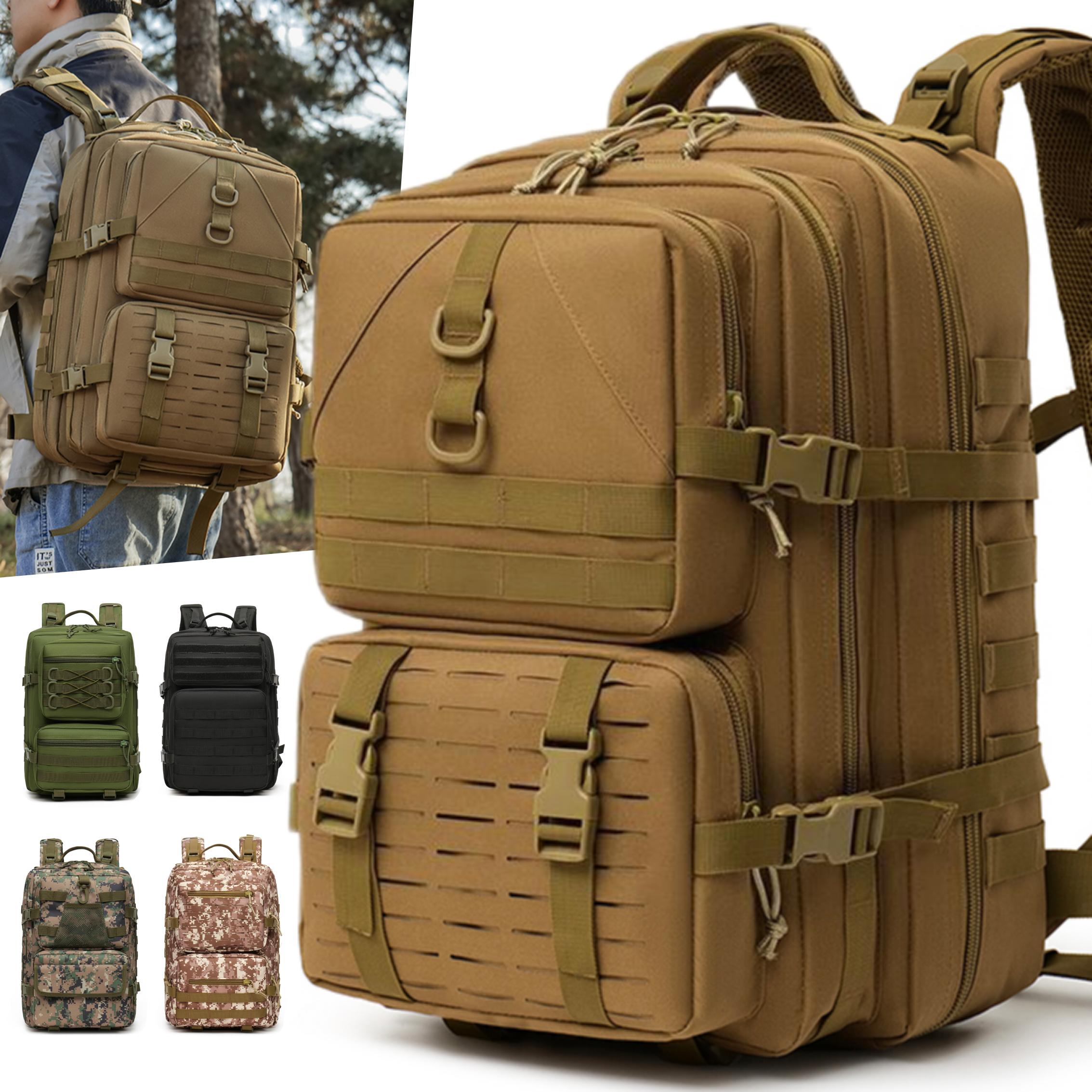 Hunting Outdoor Logos - 防水加工、大容量、アウトドア戦術バックパック、登山、ハイキング、ハンティング用、ポリエステル裏地、カスタムロゴデザイン対応