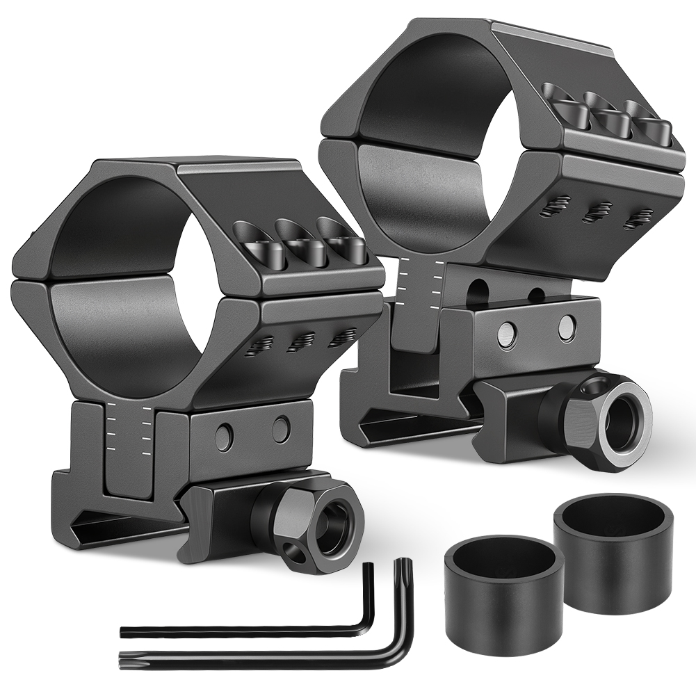 Outdoor Hunting Range - ユニークファイヤー ライフルスコープリング、1インチ（25.4mm）-30mm、角度と高さ調整可能な懐中電灯マウント、20mmピカティニーレール対応