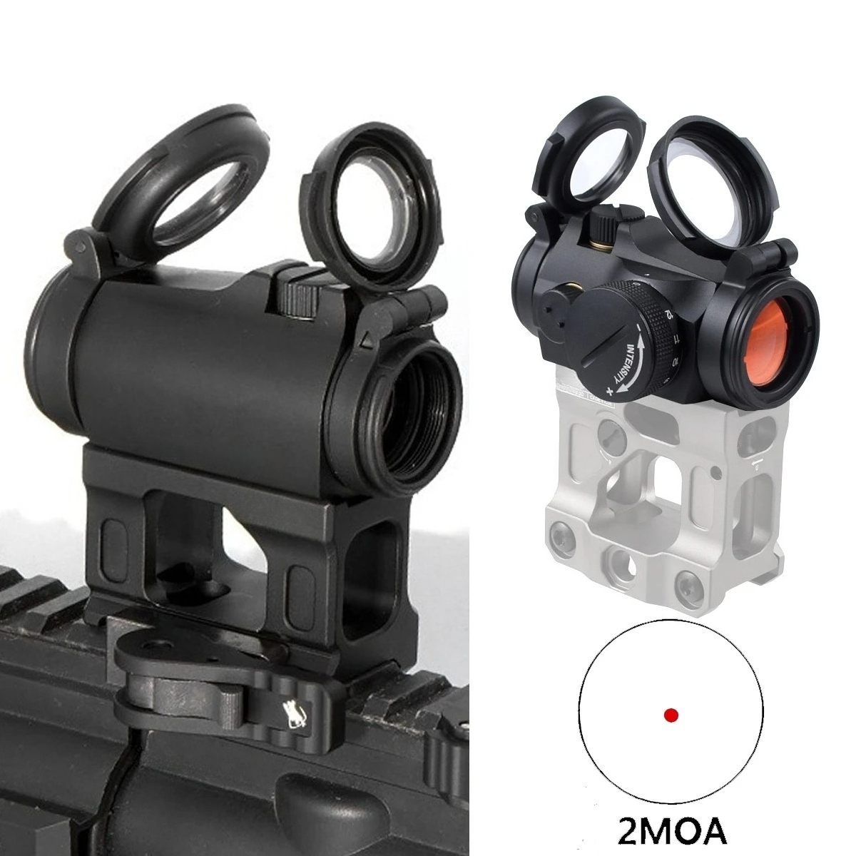 Outdoor Hunting Range - タクティカルT01/02 2MOAレッドドットサイト、UNITYファストライザーマウント付き1x22サイトリフレックススコープ、20mmハンティングリフレックスサイト用