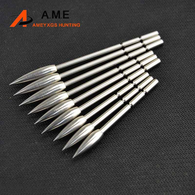 Arrow Carbon Shaft - ステンレス鋼のナローチップ,ターゲットポイント,狩猟用,80, 100, 120,ダイカバレッジ,3.2mmシャフト,6個,12個