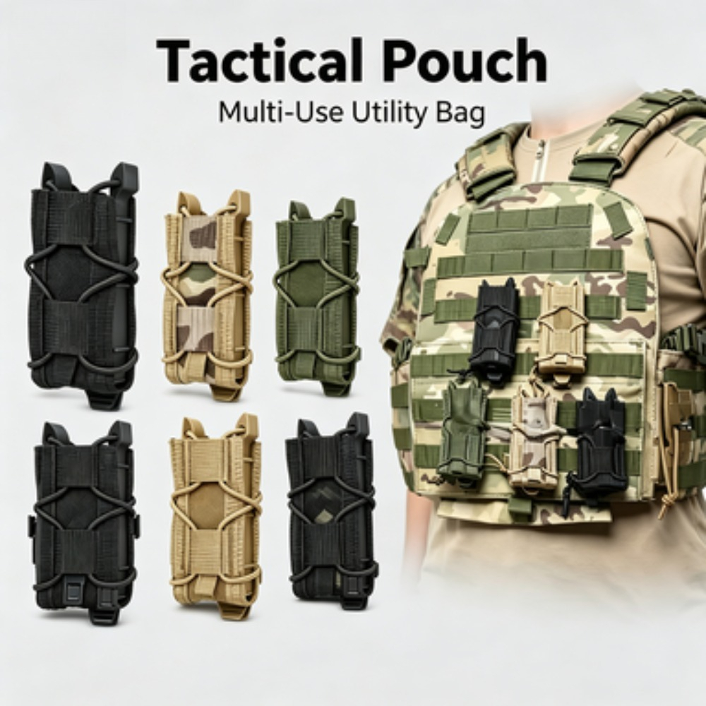 Outdoor Hunting Gear Storage - 戦術マガジンポーチ 9MM ピストルマグバッグ MOLLE 懐中電灯ホルダー トーチ収納