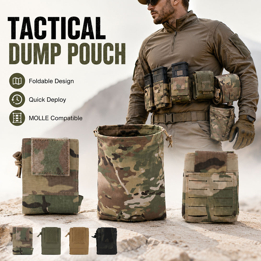Outdoor Hunting Gear Storage - 戦術的な MOLLE ダンプポーチ折りたたみ式マガジン回収バッグベルトマウント収納ポーチエアガン狩猟屋外トレーニングギア用