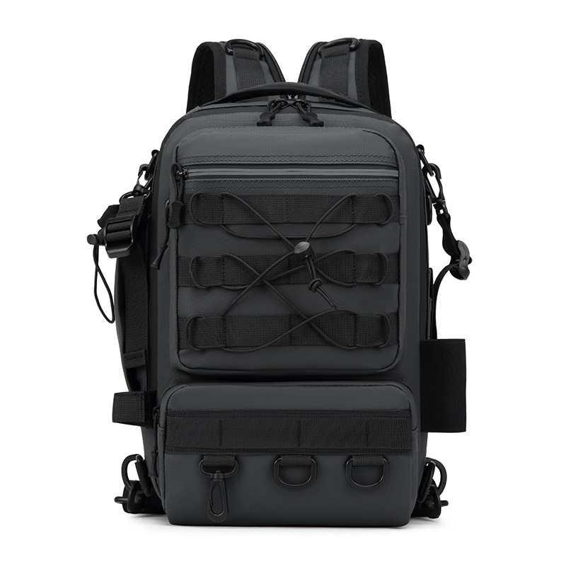 Outdoor Hunting Gear Storage - 釣り道具バックパック収納バッグ男性用アウトドアショルダー釣りルアーギアバッグロッドポールホルダー付きキャンプ狩猟ハイキングパック