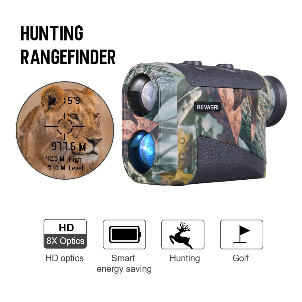 Rangefinder Laser Hunting - REVASRI ハンティングレーザー距離計 8倍拡大望遠鏡付き 距離/角度/速度/スキャン距離計 CRバッテリー付き