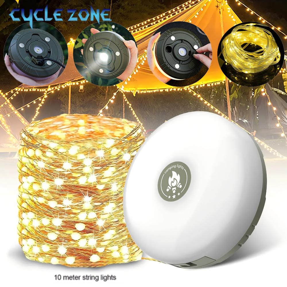 Hunting Outdoor Decor - LED キャンプランプ リールストリップライト雰囲気ライト 10 メートルリサイクル可能なライトベルト屋外庭の装飾ランプテントルーム用