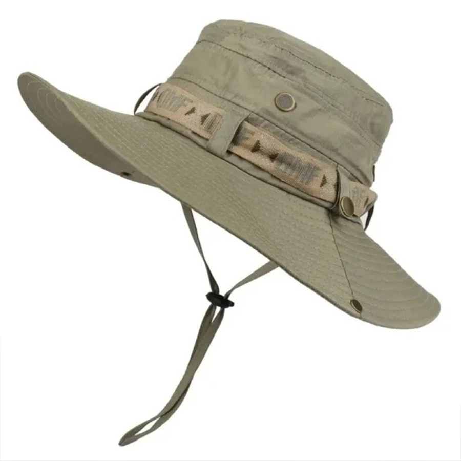 Outdoor Hunting Names - 夏用メンズバケットハット アウトドアUVカット つば広パナマ サファリ ハンティング ハイキングハット