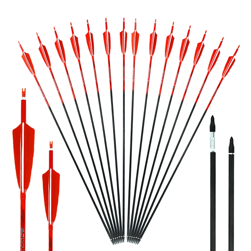 Arrow Carbon Shaft - 6本/12本/24本入り ID6.2mm 純カーボン矢シャフト スパイン300 340 400