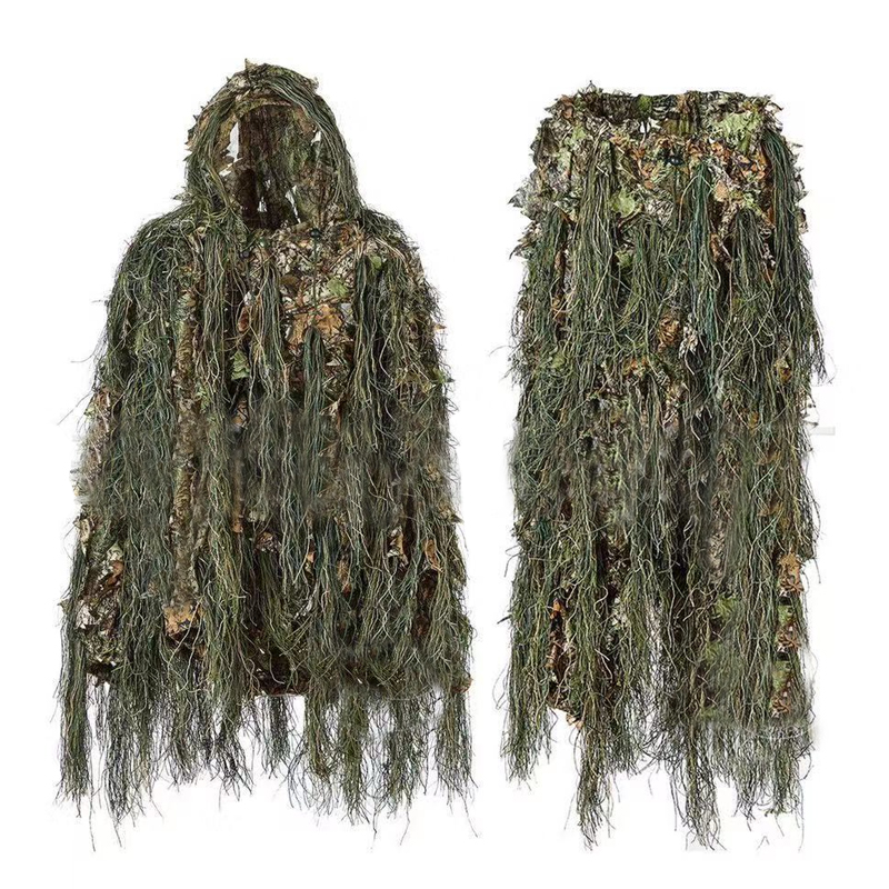 Ghillie Suit Woodland - ハンティングユニフォーム3Dバイオニックリーフ,デイジースーツ,木工服,カモフラージュスーツセット,タクティカル,cs,新品