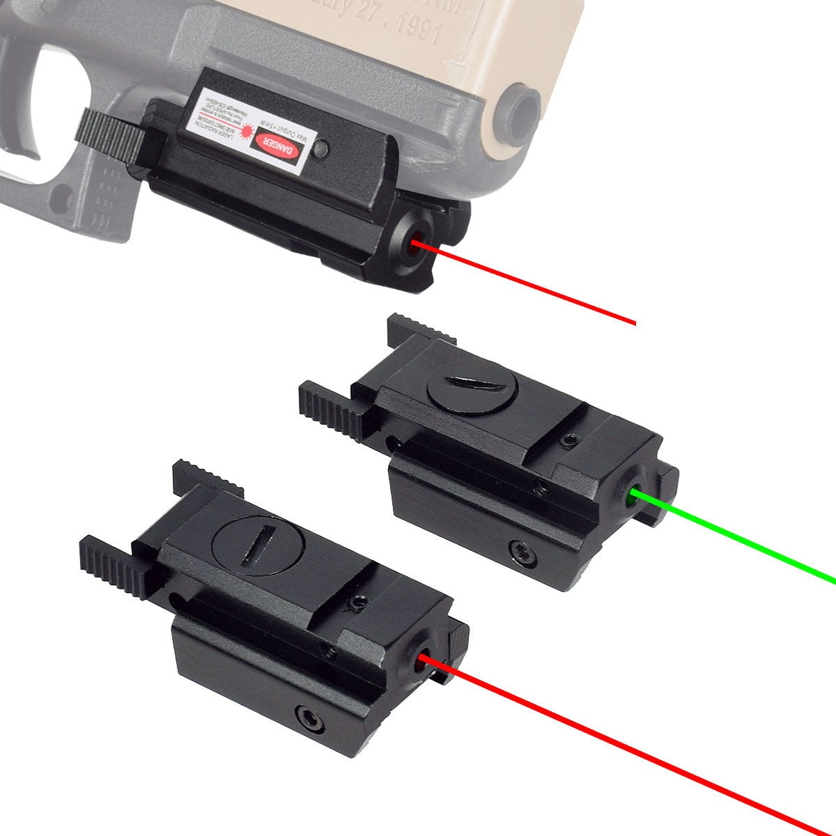 Outdoor Hunting Range - 戦術的なレッドグリーンドットレーザーサイトスコープ 11 ミリメートルダブテールピストル 20 ミリメートルピカティニーレール狩猟ライフルピストルレーザー狩猟グロック