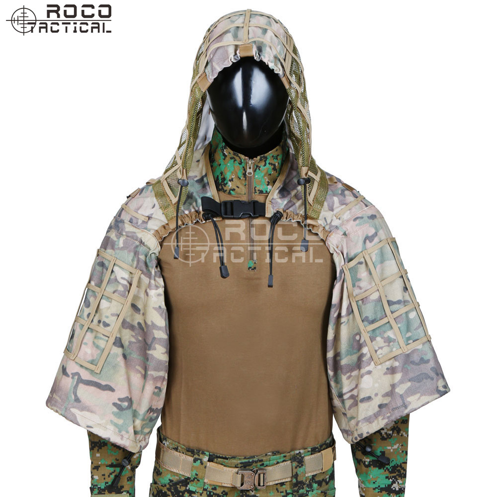 レトロなミリタリースナイパー,警察のフード,カスタムファンデ - Ghillie Suit Woodland のレビューと価格