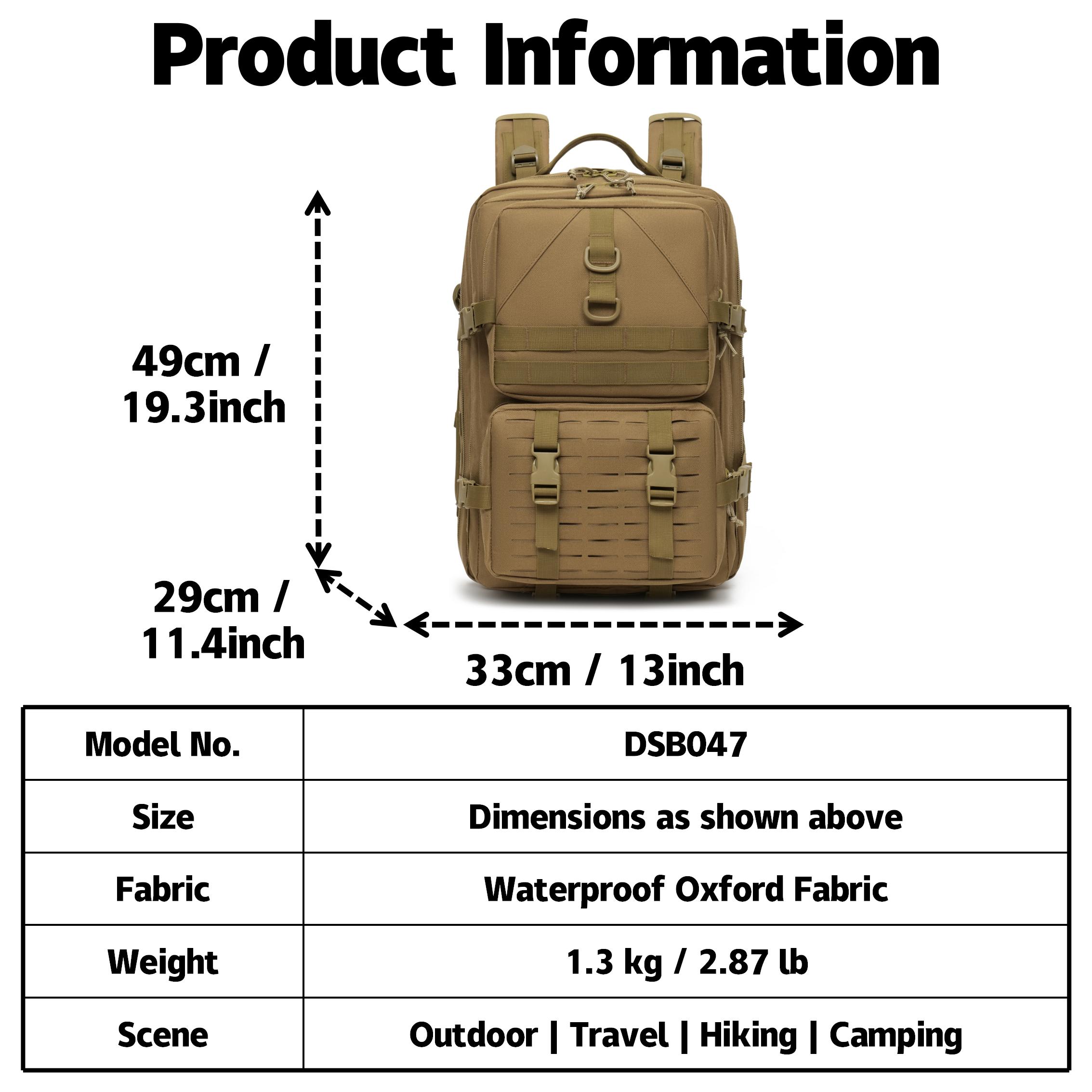 防水加工、大容量、アウトドア戦術バックパック、登山、ハイキン - Hunting Outdoor Logos のレビューと価格