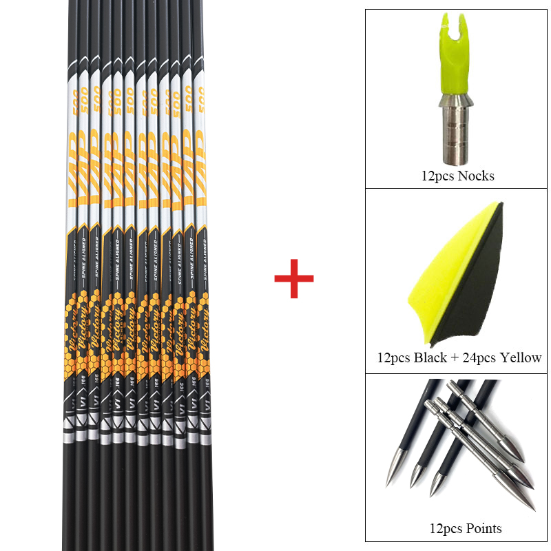 プラスチック製の矢じりベーン,弓,狩猟,日曜大工,id,背骨 - Arrow Carbon Shaft のレビューと価格