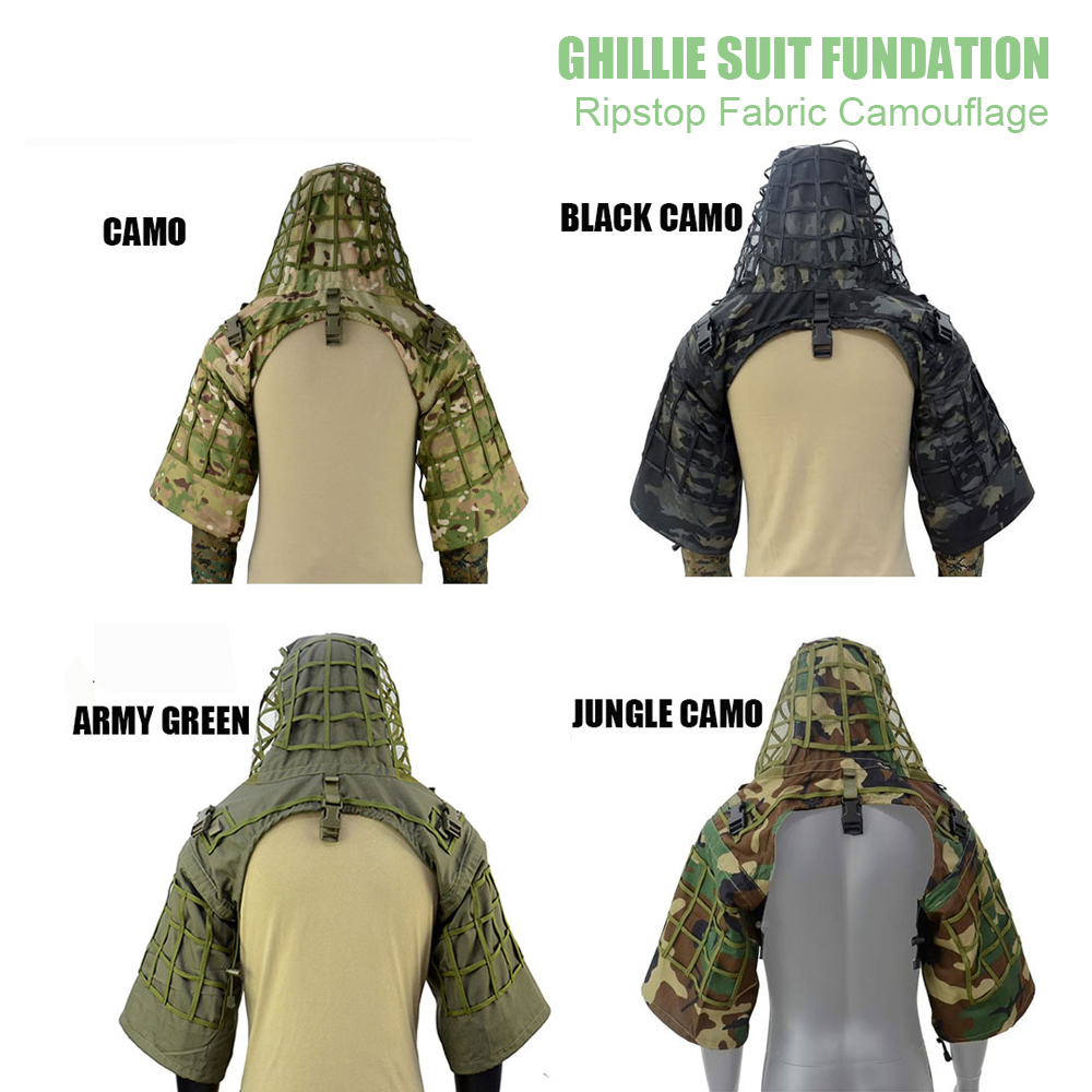 エアソフトピンボール、ポンチョ、カモフラージュハンティングベ - Ghillie Suit Woodland のレビューと価格