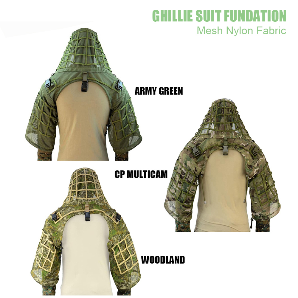 エアソフトピンボール、ポンチョ、カモフラージュハンティングベ - Ghillie Suit Woodland のレビューと価格
