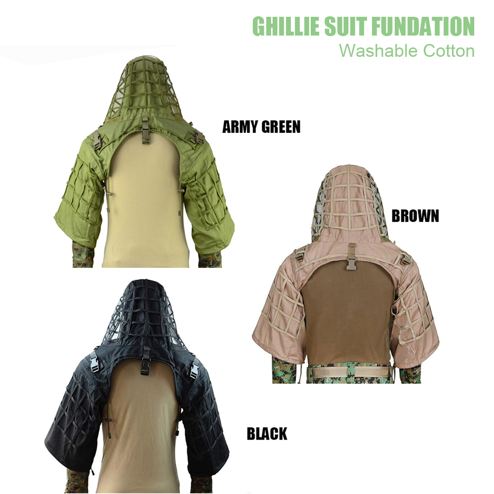エアソフトピンボール、ポンチョ、カモフラージュハンティングベ - Ghillie Suit Woodland のレビューと価格