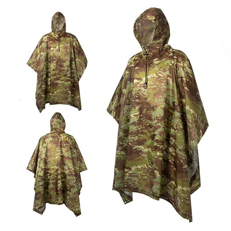 屋外用の通気性のあるカモフラージュポンチョ,タクティカルレイ - Ghillie Suit Woodland のレビューと価格