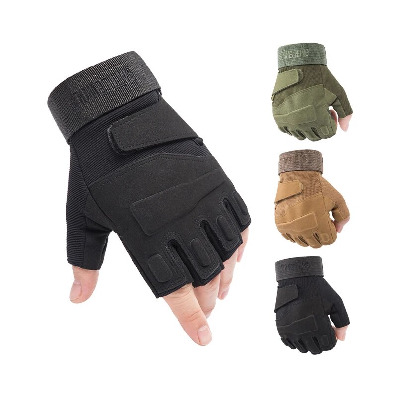 男性と女性のためのハーフフィンガー保護スポーツグローブ、屋外 - Outdoor Hunting Names のレビューと価格