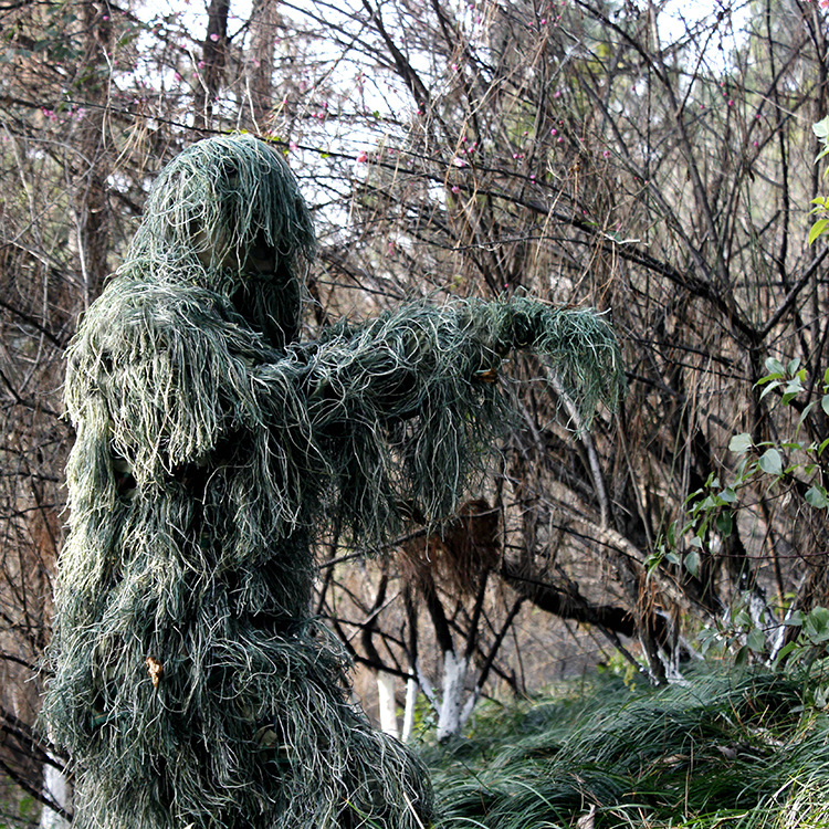 冬 3D ホワイトスノーギリースーツ狙撃戦術ウッドランド隠し - Ghillie Suit Woodland のレビューと価格