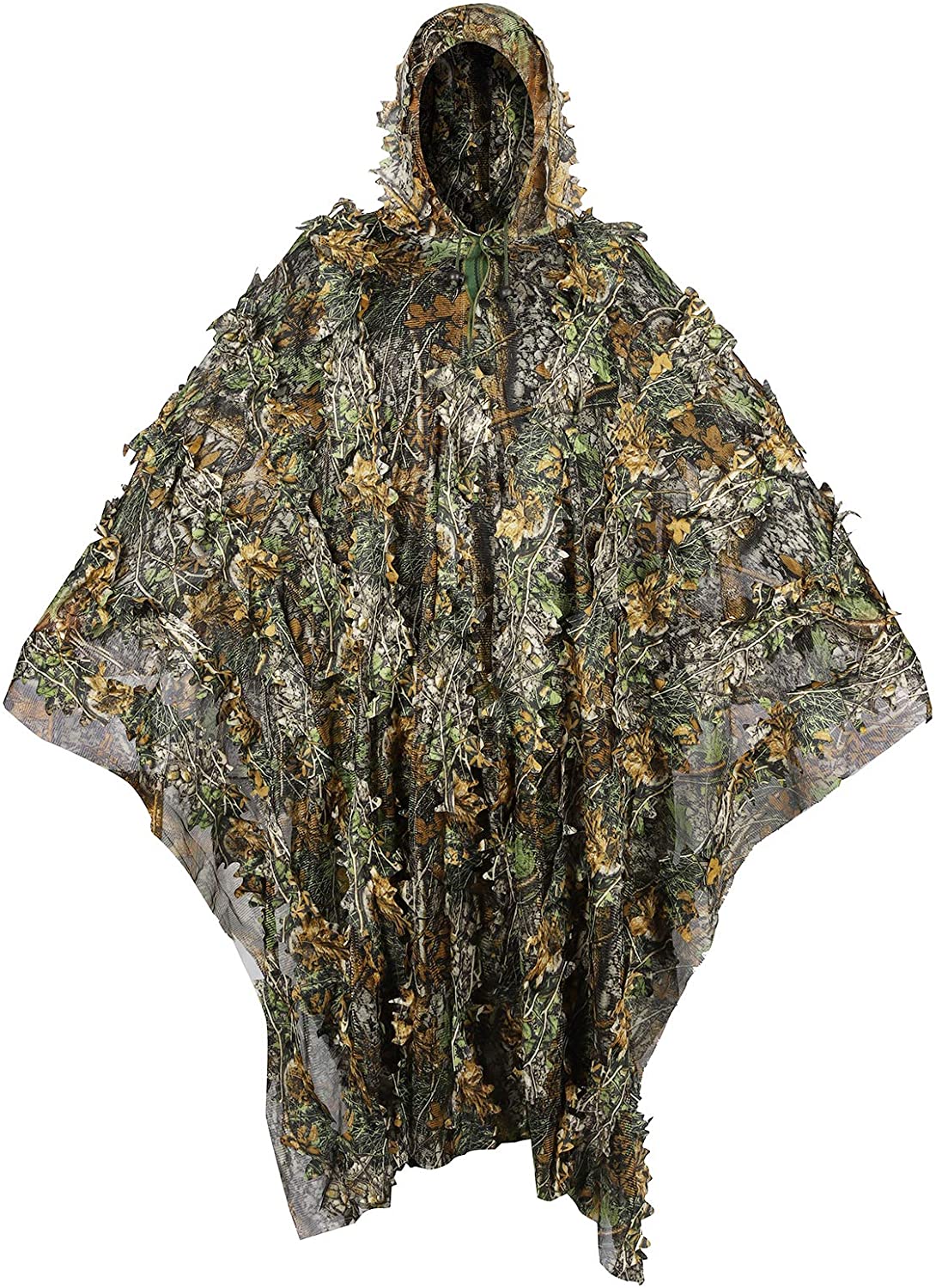 ハンティングケープ,カモフラージュ,ハンティング用の3Dカモ - Ghillie Suit Woodland のレビューと価格