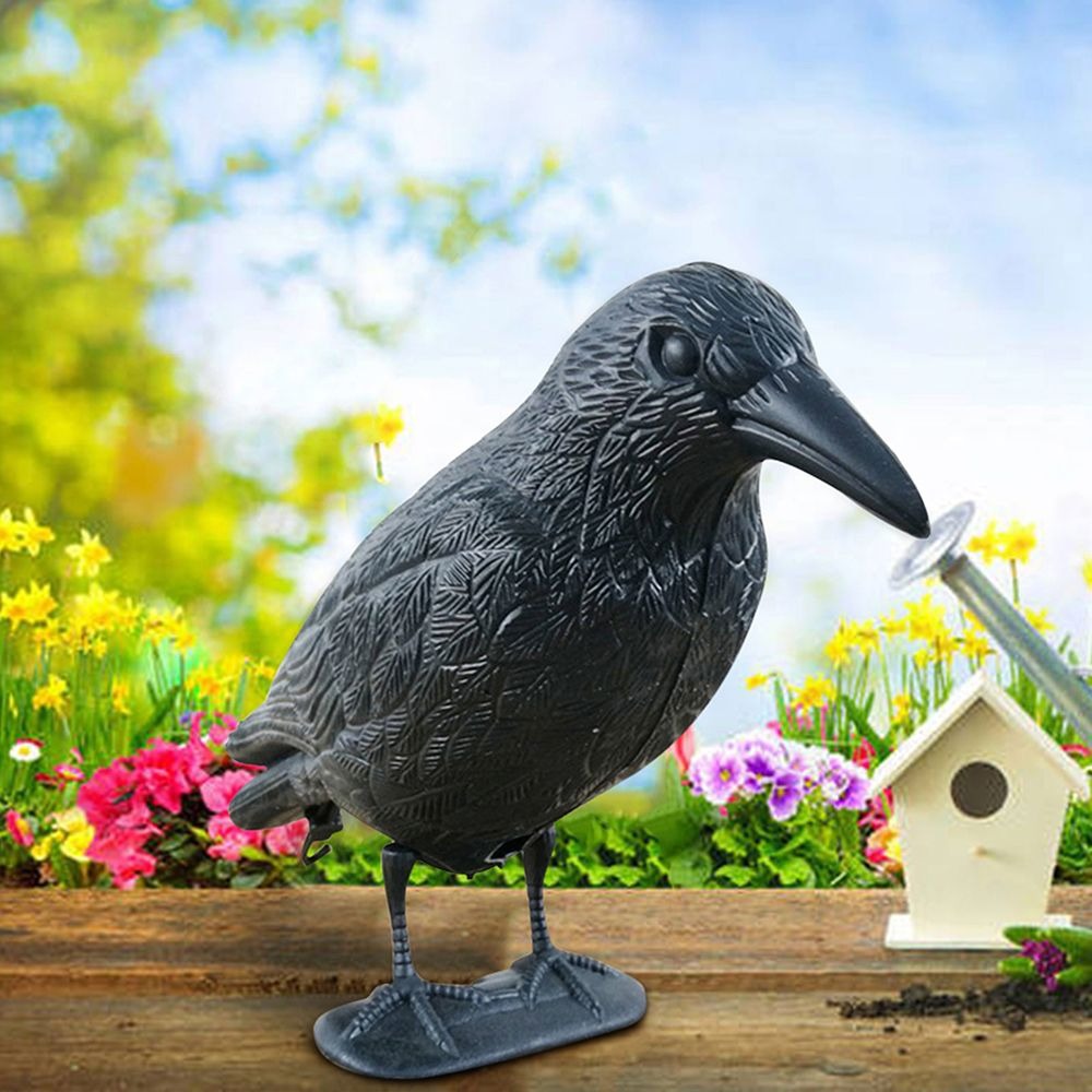 屋外黒等身大カラス忌避装飾怖がらせハト抑止害虫駆除リアルな狩 - Hunting Outdoor Decor のレビューと価格