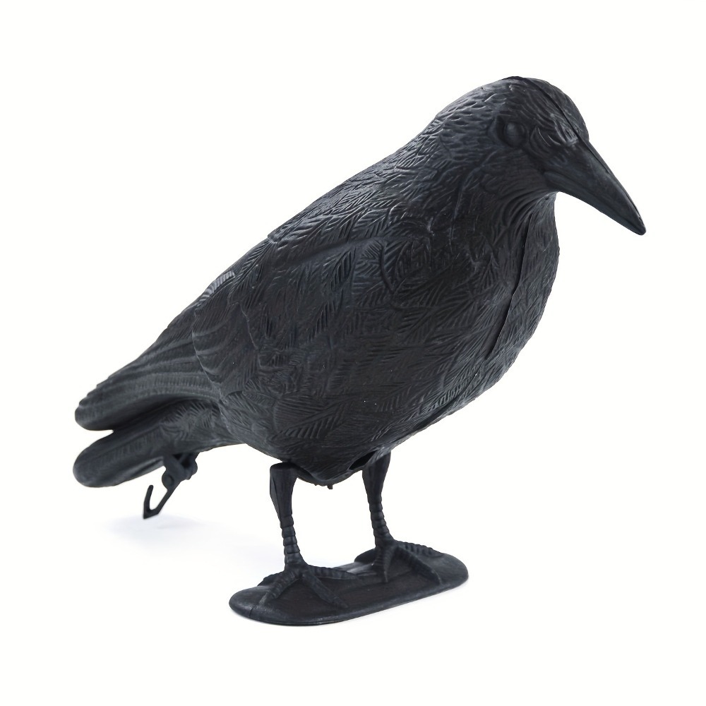 屋外黒等身大カラス忌避装飾怖がらせハト抑止害虫駆除リアルな狩 - Hunting Outdoor Decor のレビューと価格
