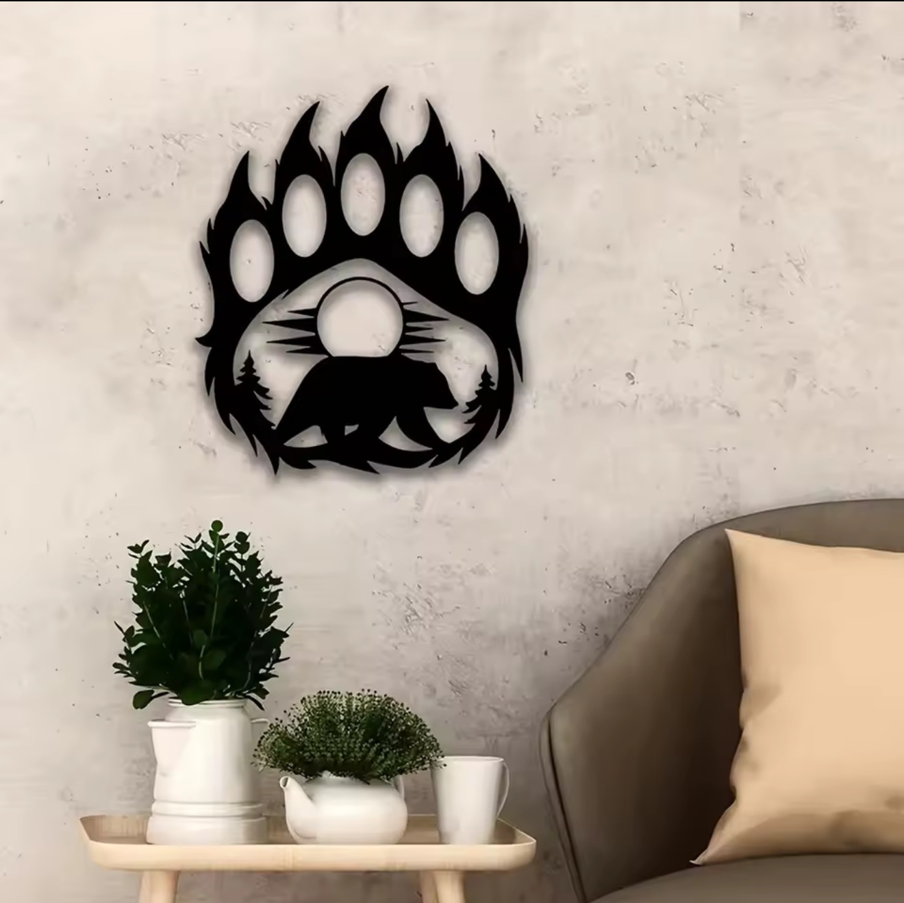 素朴なメタル製の熊の足の形をしたウォールアート、屋内/屋外装 - Hunting Outdoor Decor のレビューと価格