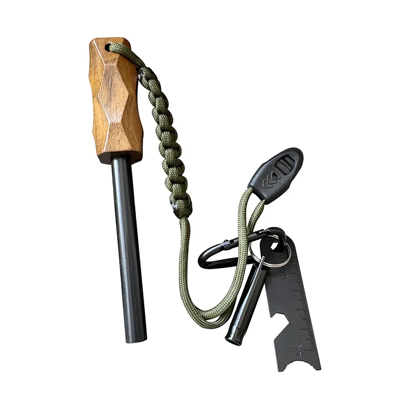 新しい屋外用フリントファイヤースターター、木製ハンドル付きイ - Fire Starter Waterproof のレビューと価格