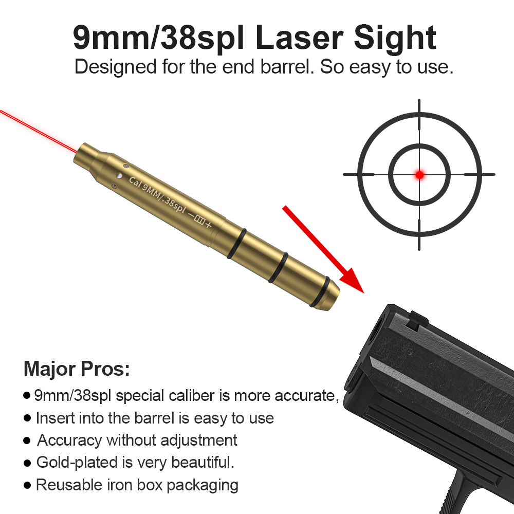 9MM/38SPL レッドレーザーボアサイターカートリッジド - Outdoor Hunting Range のレビューと価格