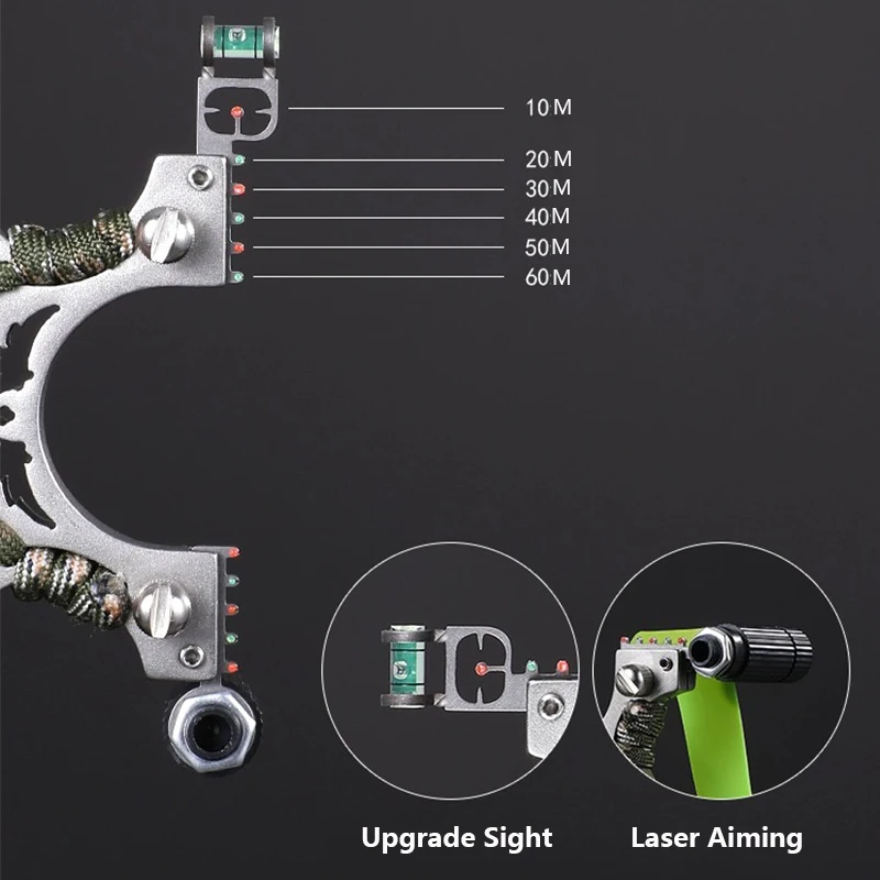 レーザーステンレス鋼パチンコ 8020 金属フラットゴムバン - Rangefinder Laser Hunting のレビューと価格