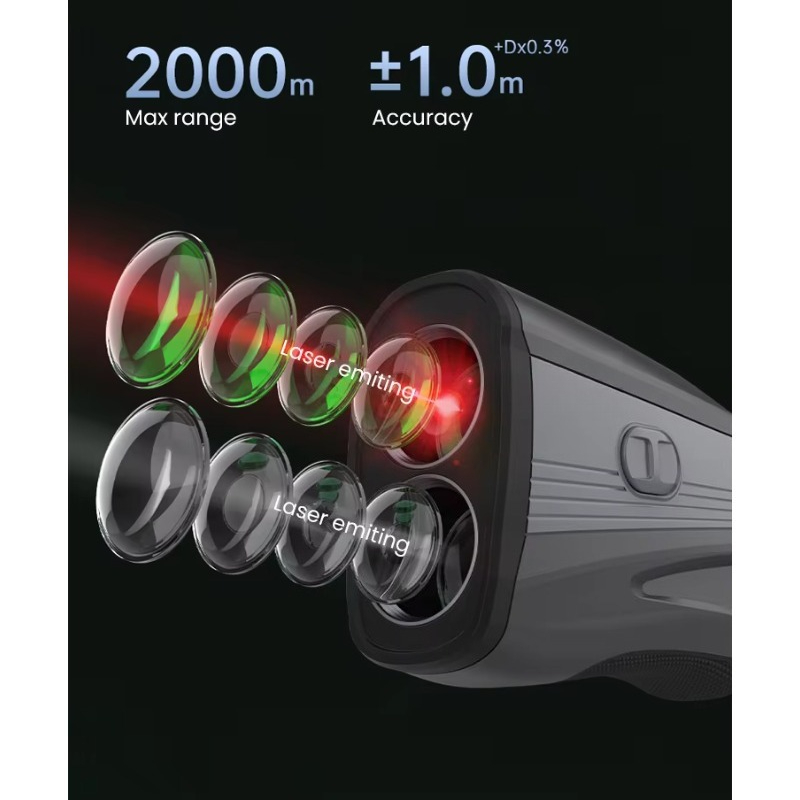 屋外ゴルフハンティング用距離計 最大2000m 6倍拡大 フ - Rangefinder Laser Hunting のレビューと価格